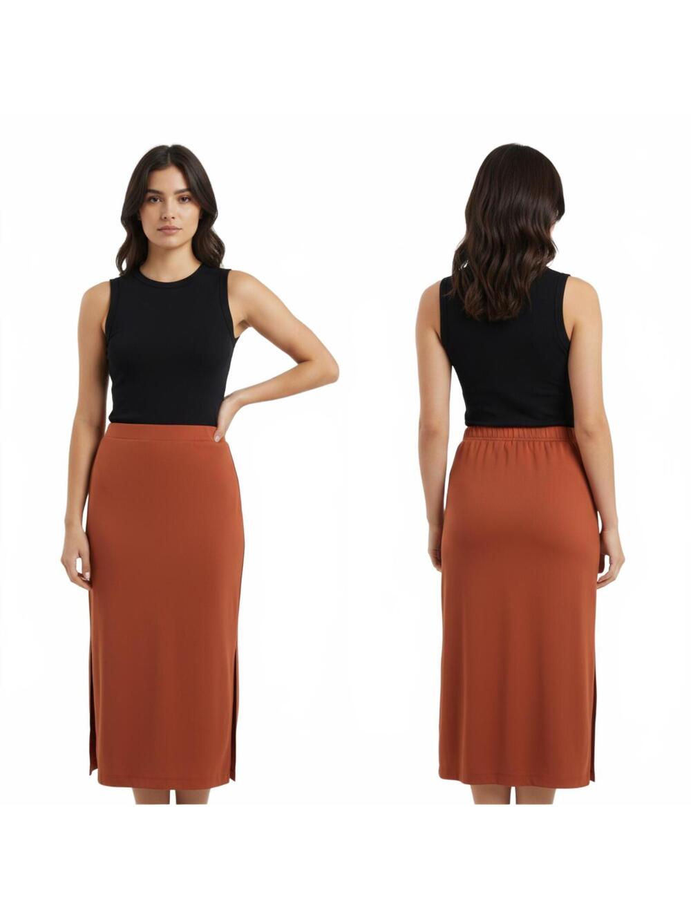 Halogen Midi Skirt - Side Slit - Comfortable - Size M